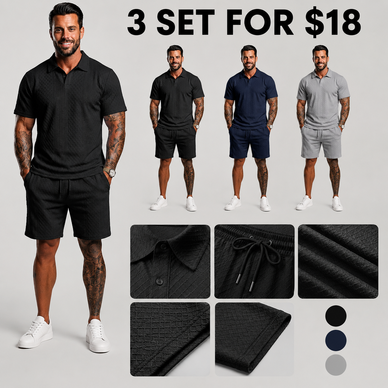 Men’s Polo & Shorts Summer Set