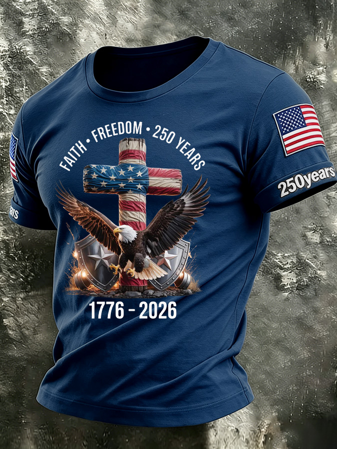 Men'S America Flag Printed Casual T-Shirt