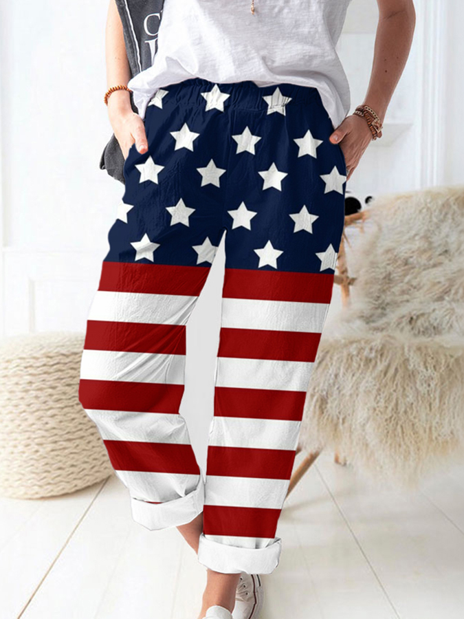 Women'S Independence Day Printed Casual Pants