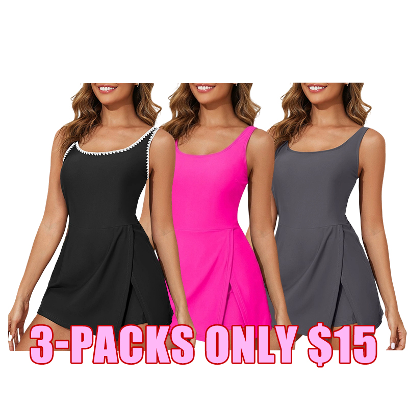 🏖️ Women's Tummy Control Swim Dress with Built-In Shorts