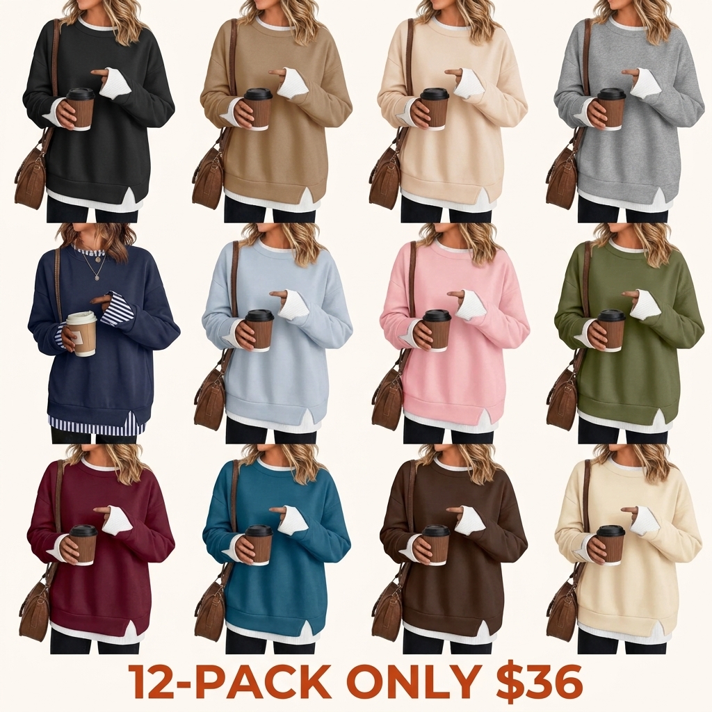Women's faux-layered style sweatshirt