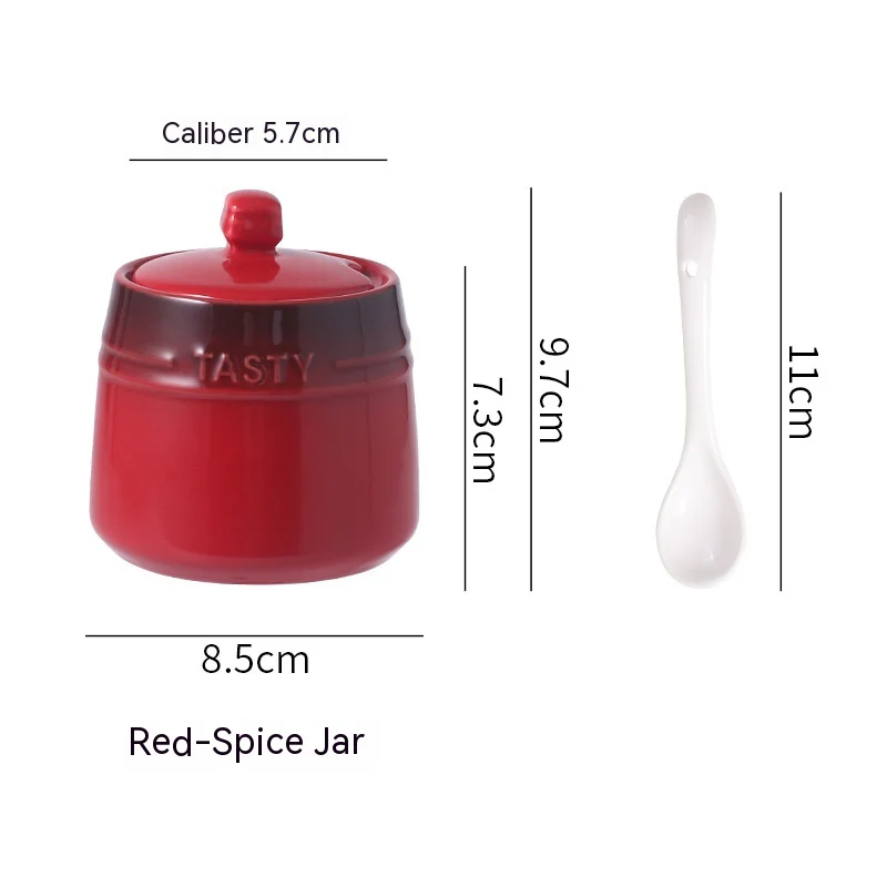 Colorful Nordic Style Ceramic Serving Jar with Spoon