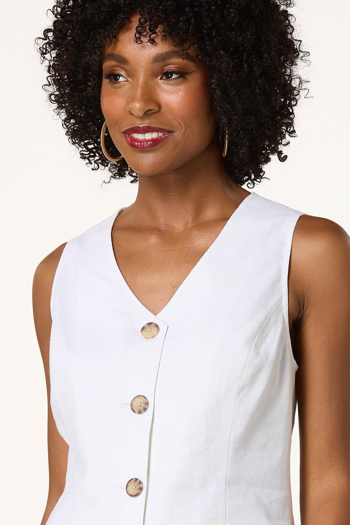 Solid Linen Vest
