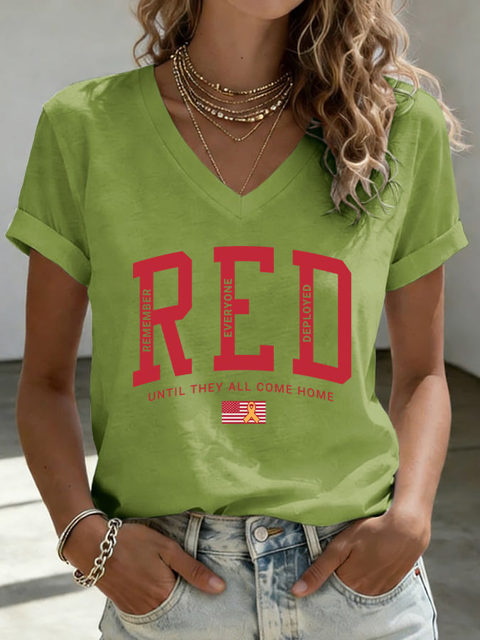 Women's Red Friday Print T-shirt