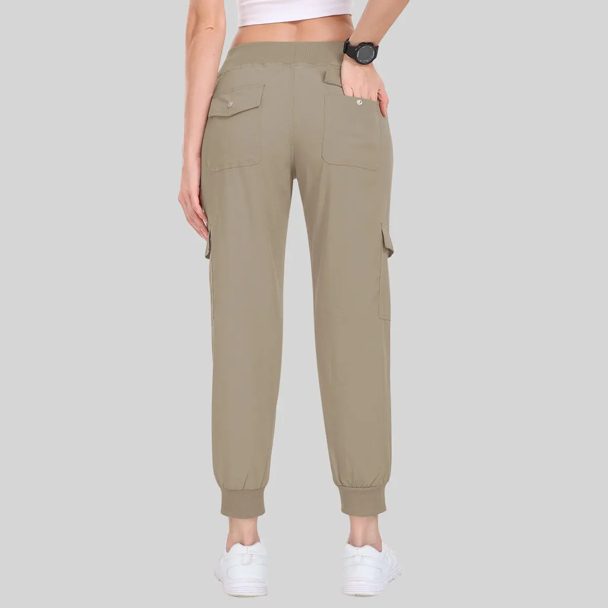 PLUS SIZE Lightweight Hiking Cargo Pants Outdoor Quick Dry Casual Travel Sweatpants Joggers Elastic Waist 6 Pockets