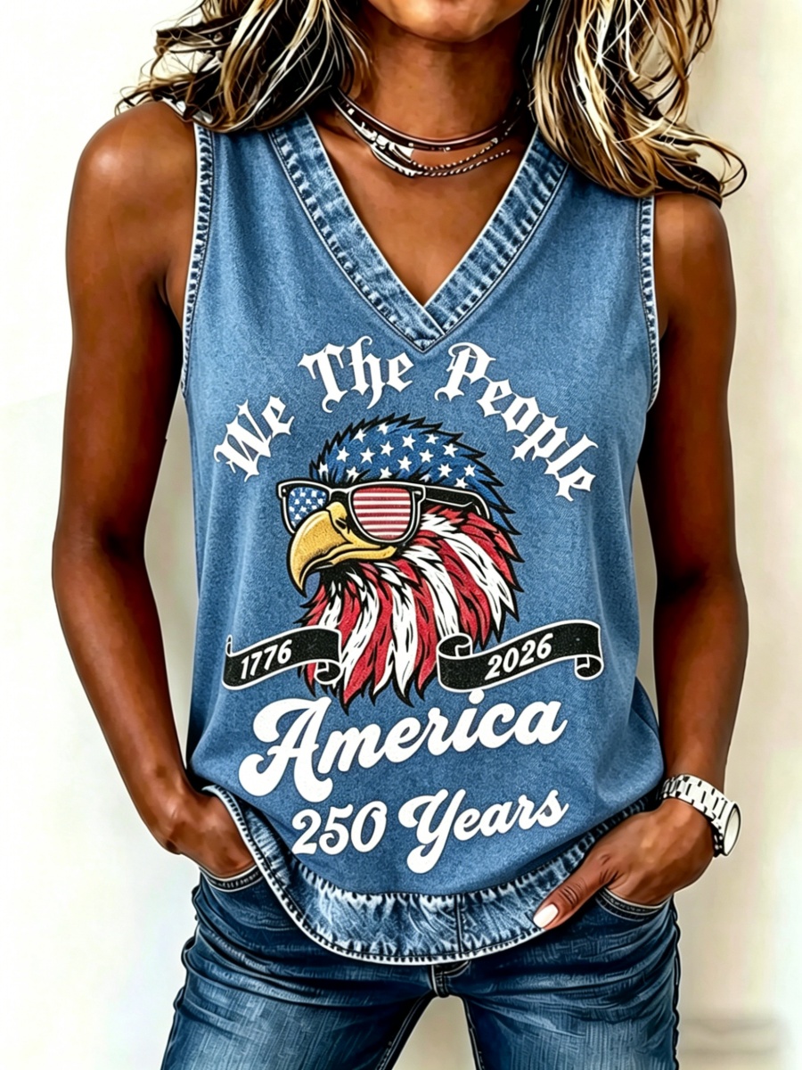 We The People Eagle Print Women's Sleeveless Top