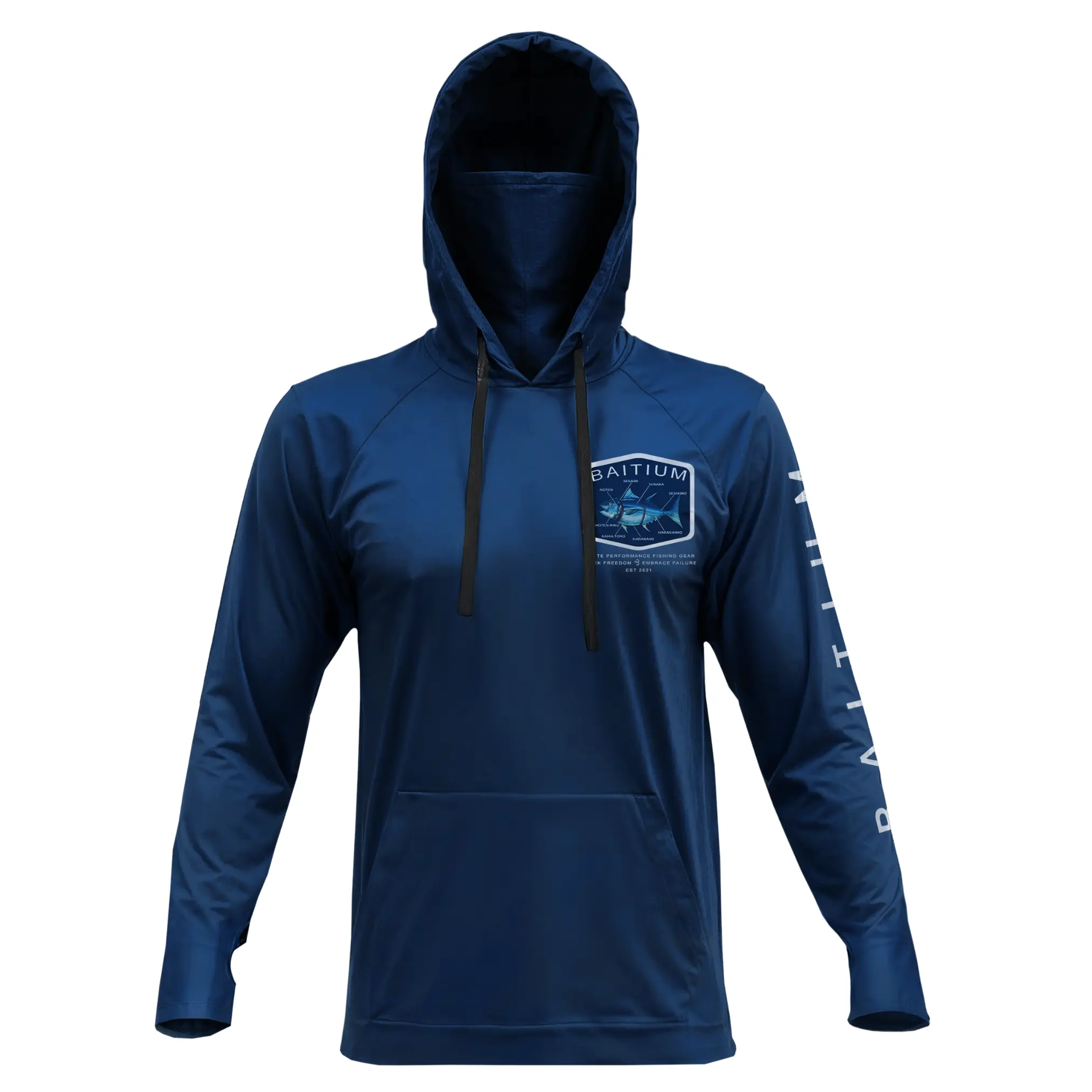 Fishing & Construction Shirt — UPF 50 Sun Protection Long-Sleeve Hoodie (With Built-in Neck Gaiter)
