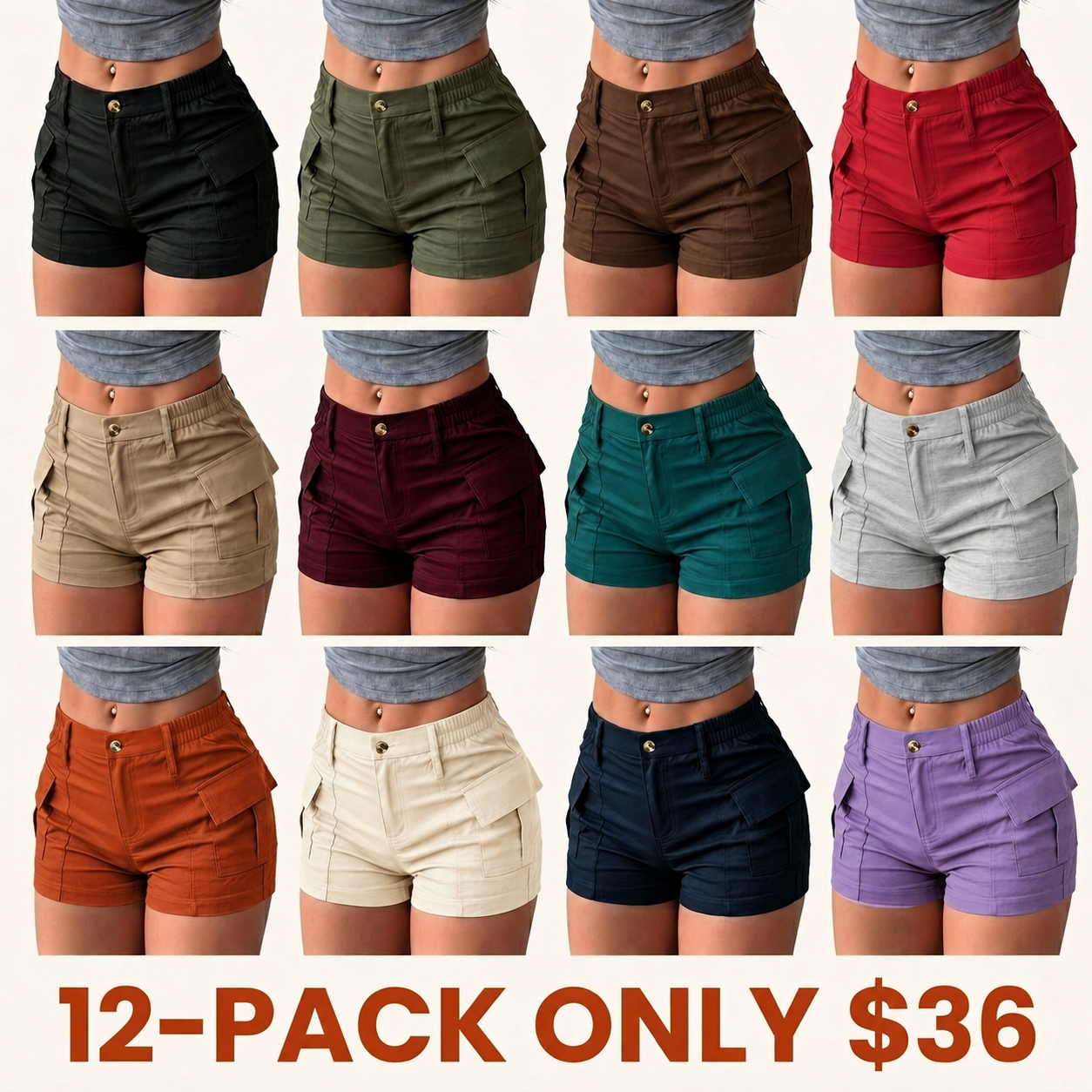New Women's Summer Cargo Shorts