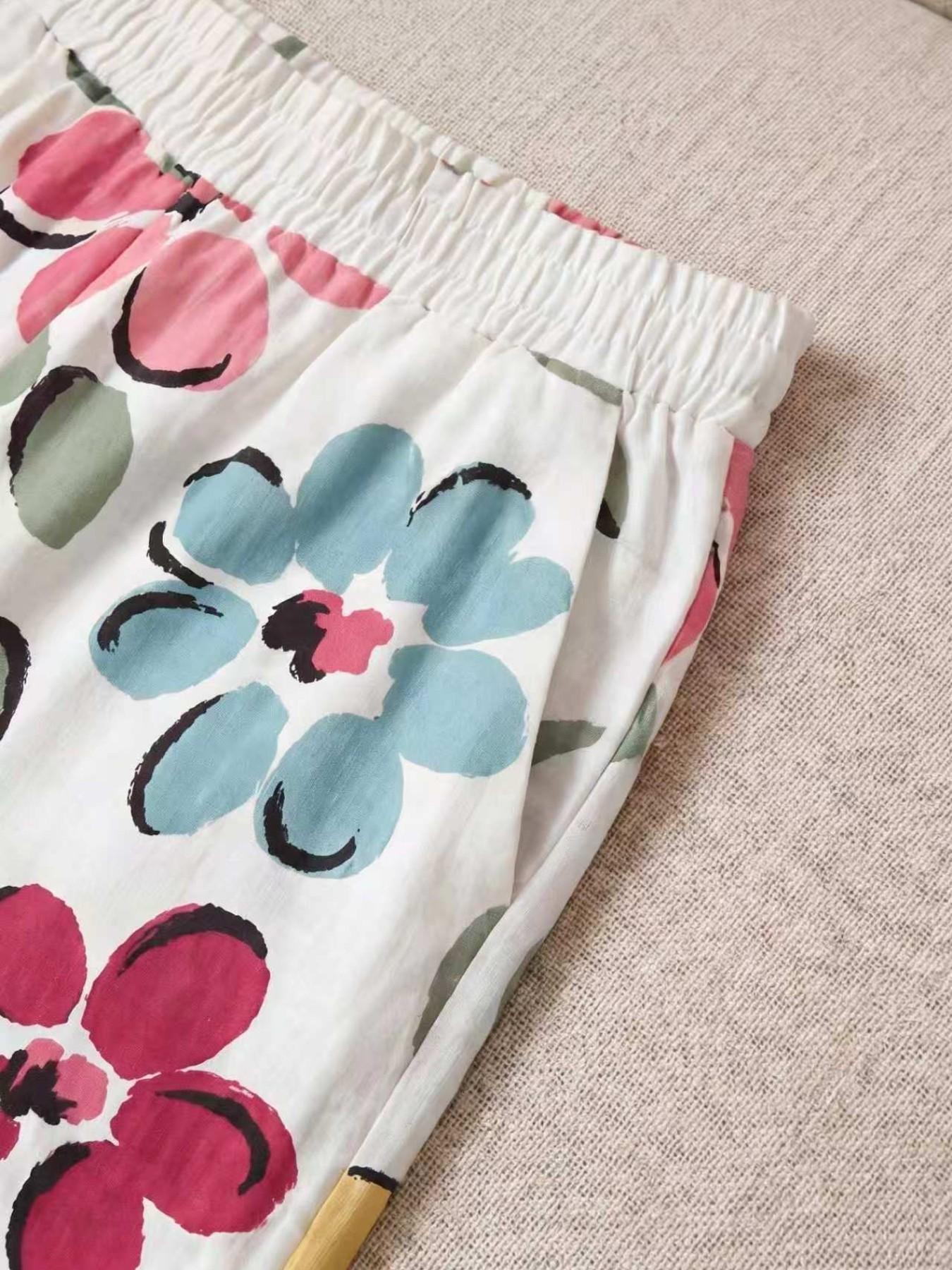 Women's Floral Casual Trousers — Comfortable, Breathable Fabric