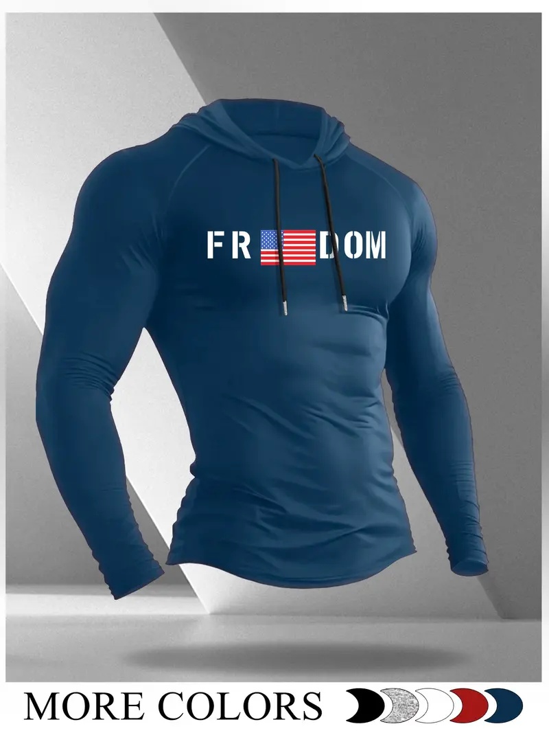 Men's Cartoon Print Long Sleeve Hooded T-Shirt
