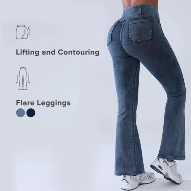 Women's high-waisted flared jeans