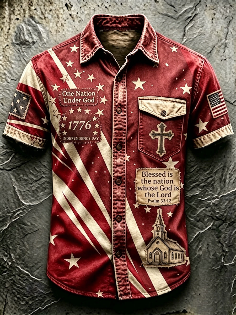 Men'S 250Th Anniversary National Faith Print  Shirt