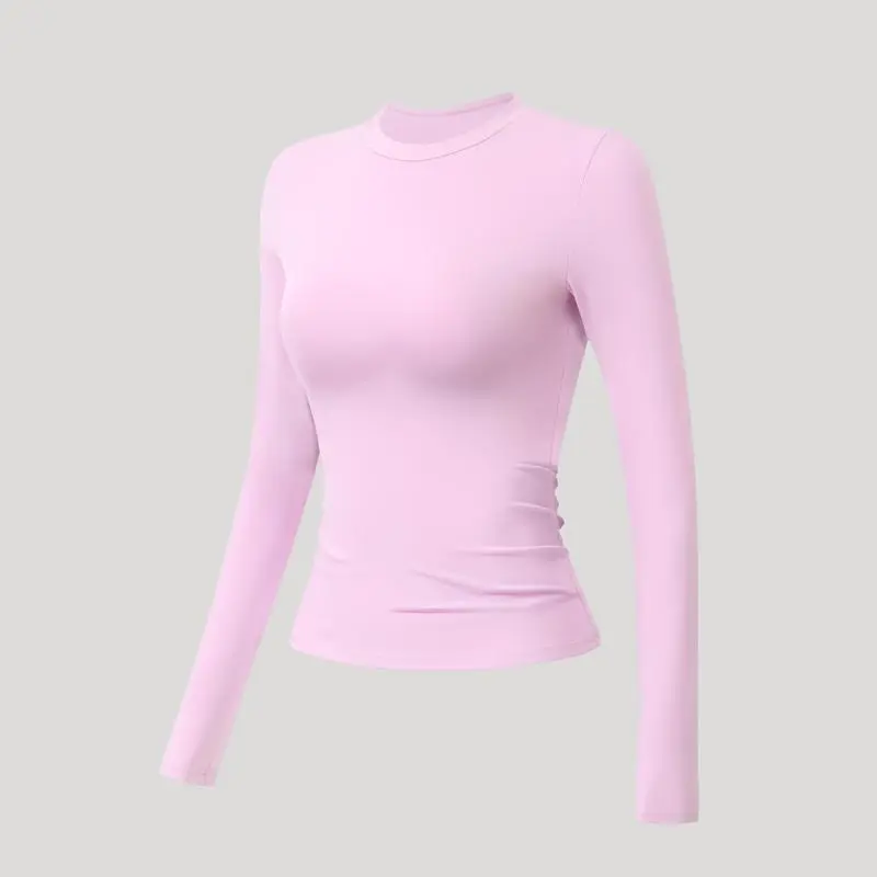 Solid color sports T-shirt set, crew neck, slim fit, stretchy style