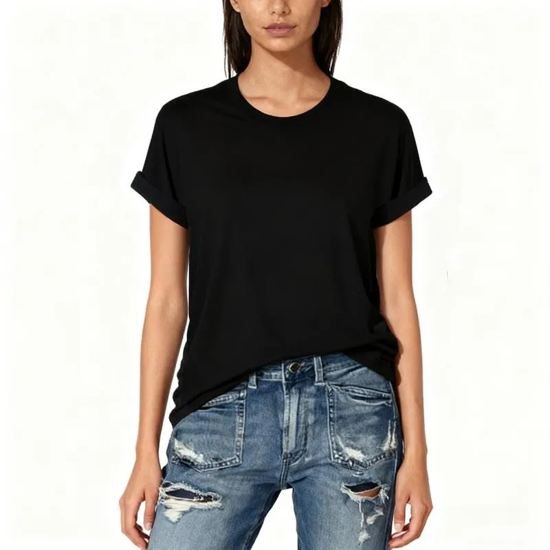 Women's Short Sleeve T-Shirts Multipack, Solid Color Round Neck Casual Tee Tops