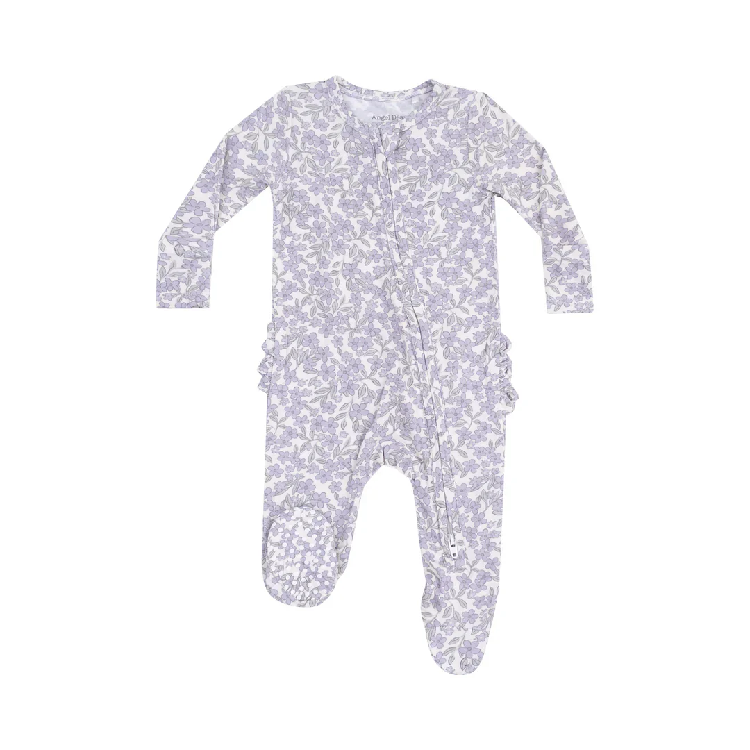 2 WAY ZIPPER RUFFLE BACK FOOTIE - FORGET ME NOT FLORAL