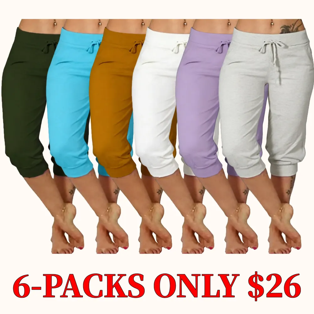 Plus Size Solid Color Capri Pants, Casual and Comfortable Capri Pants