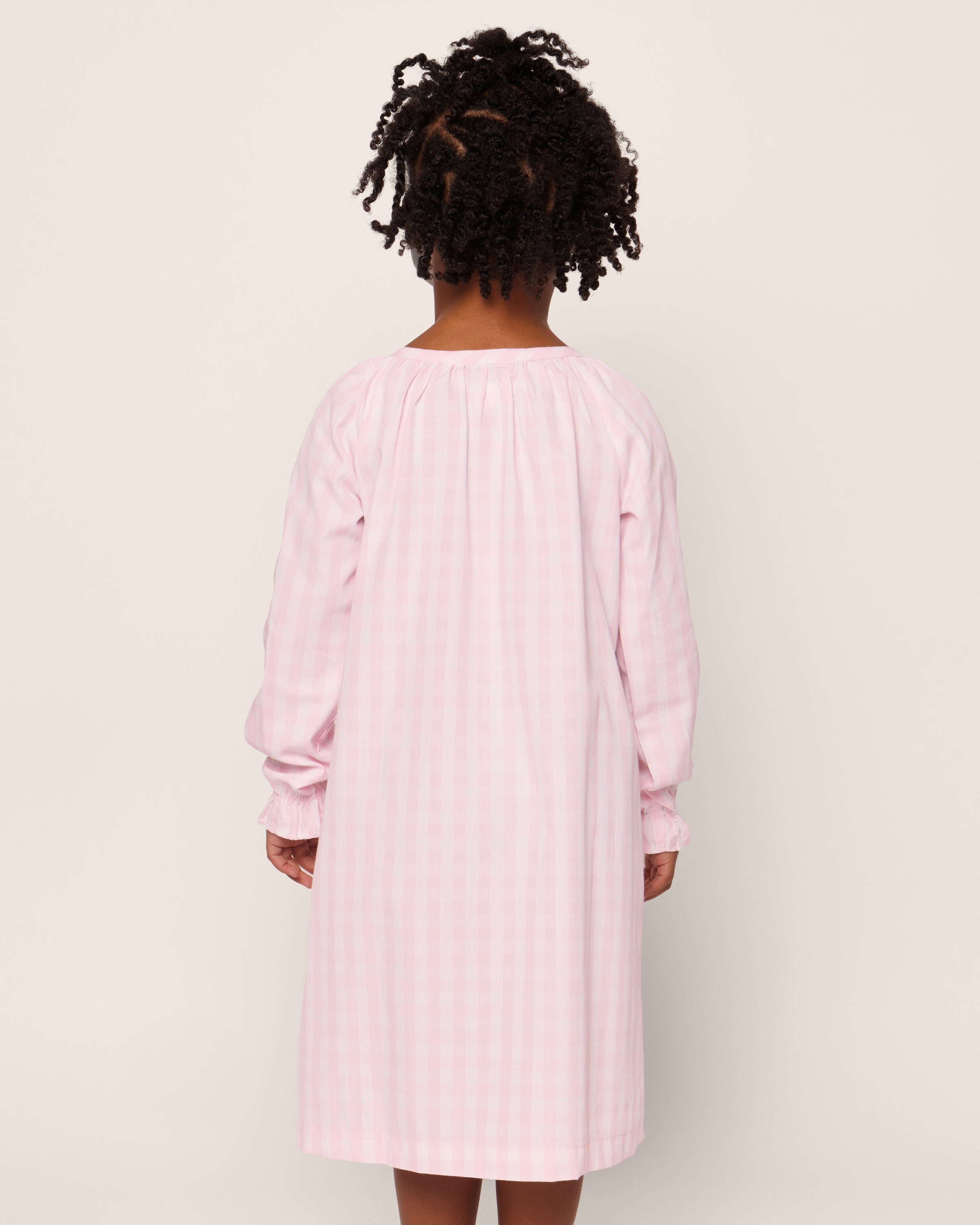 Girl's Twill Delphine Nightgown in Pink Gingham