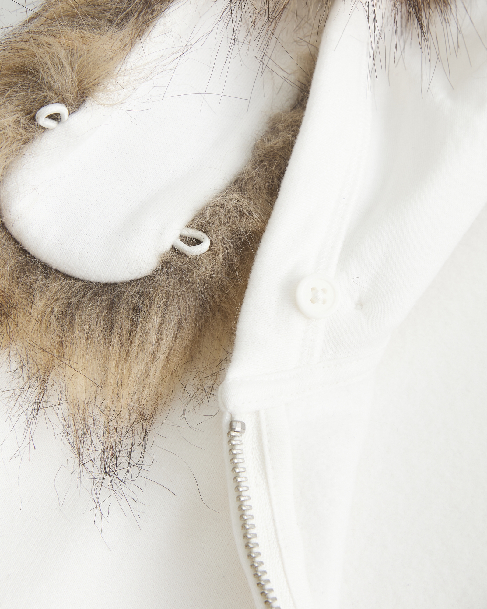 Faux Fur Trim Zip-Up Hoodie
