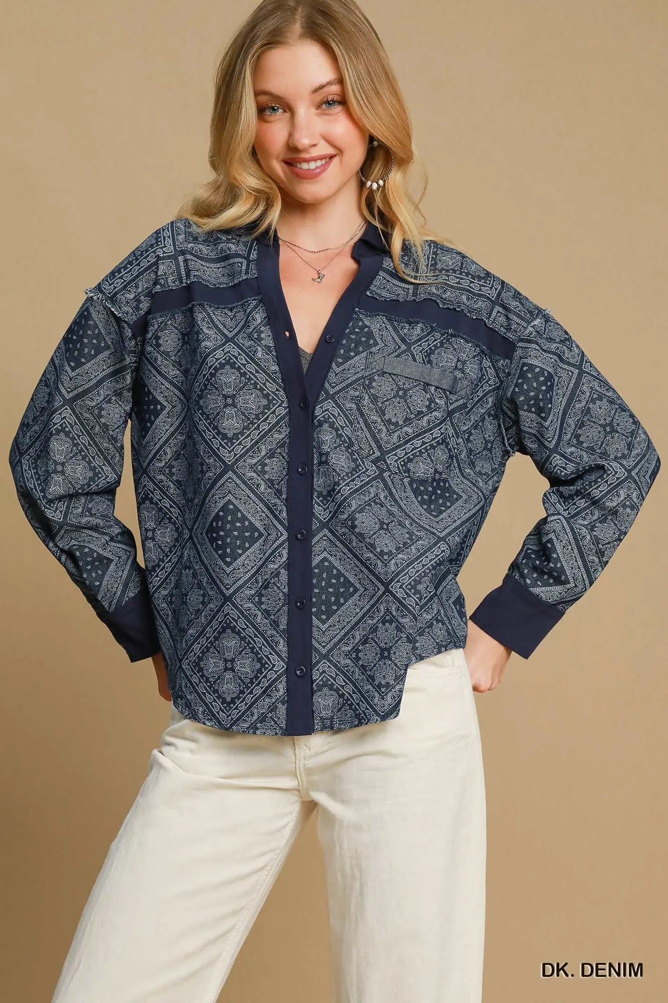 Print Denim Shirt Jacket
