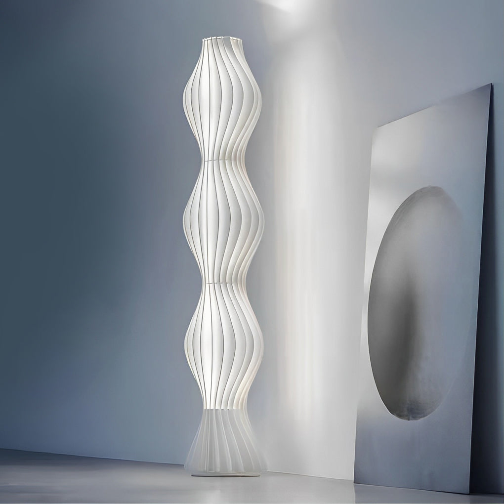 Pleated Grass Skirt Three Step Dimming LED White Ins Nordic Floor Lamp