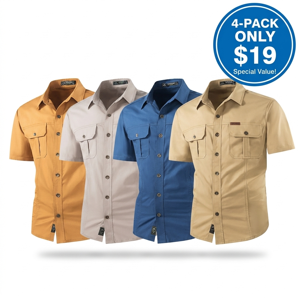 Men's Lightweight Multi-Pocket Outdoor Work Shirt