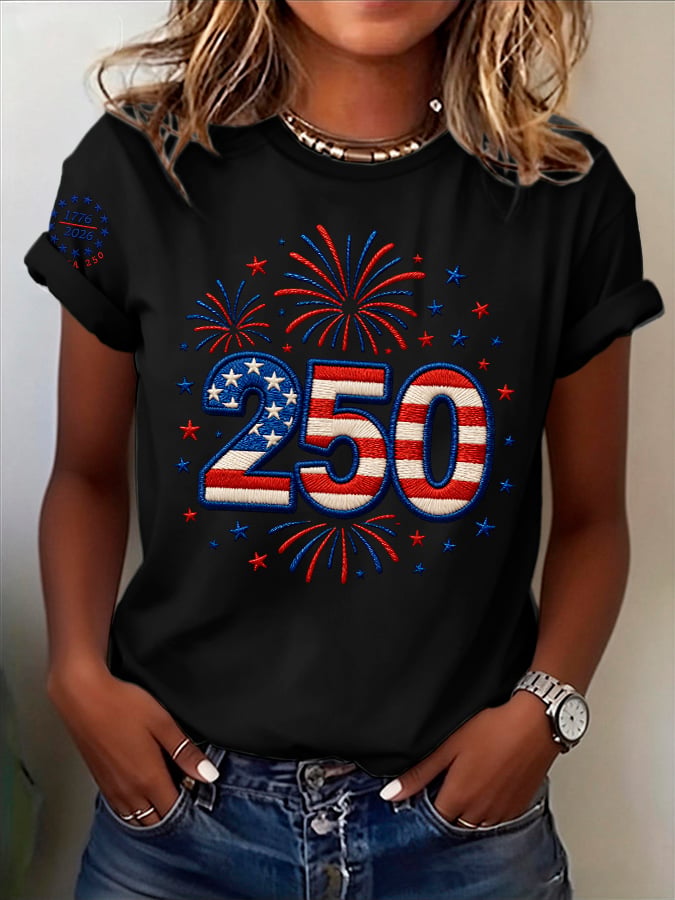 Women's American 250th Anniversary Printed Casual T-Shirt