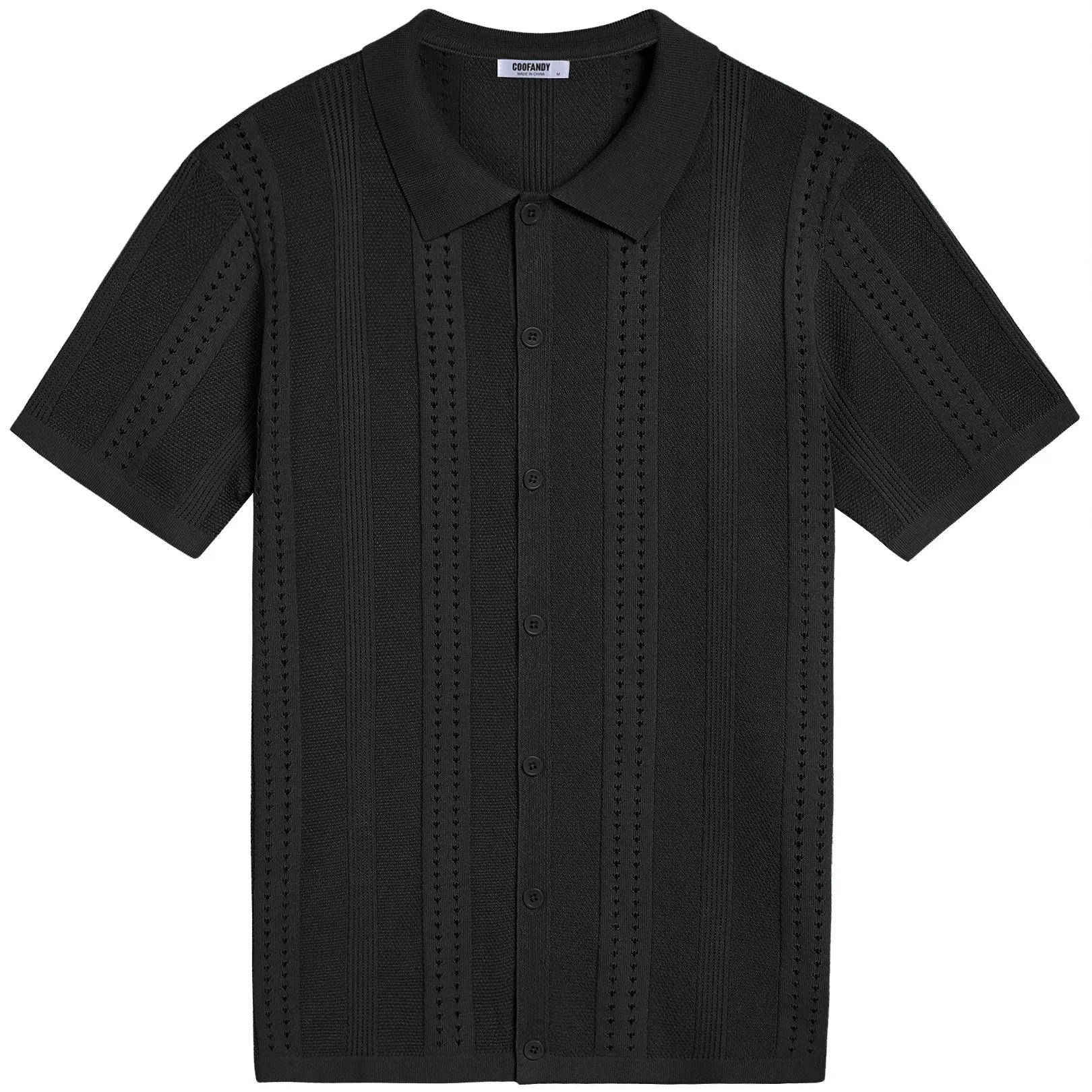 Men's Knit Shirts Short Sleeve Button Down Polo Shirt Fashion Casual Summer Beach Shirts Menswear Top
