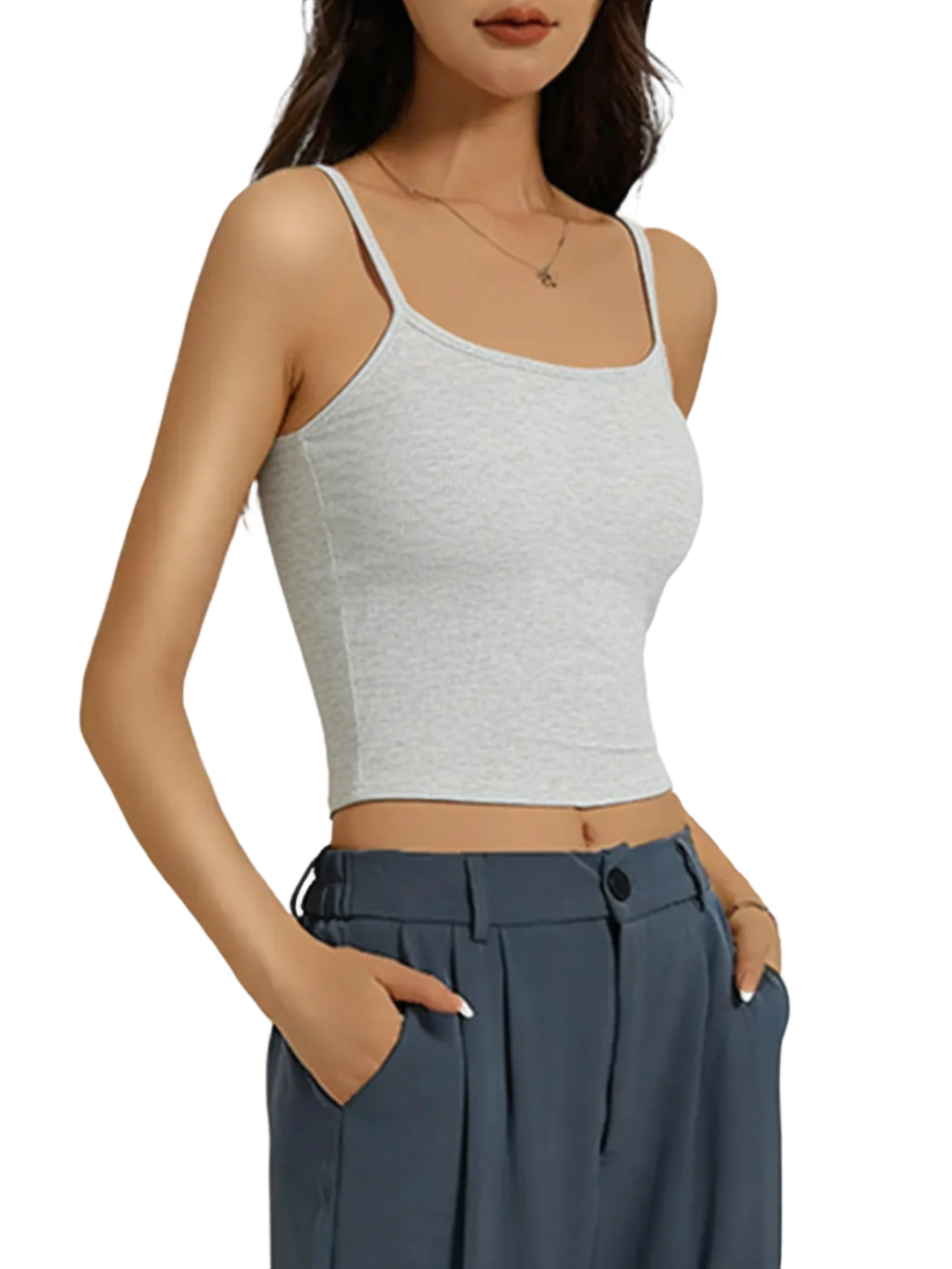 Women's solid color ribbed camisole