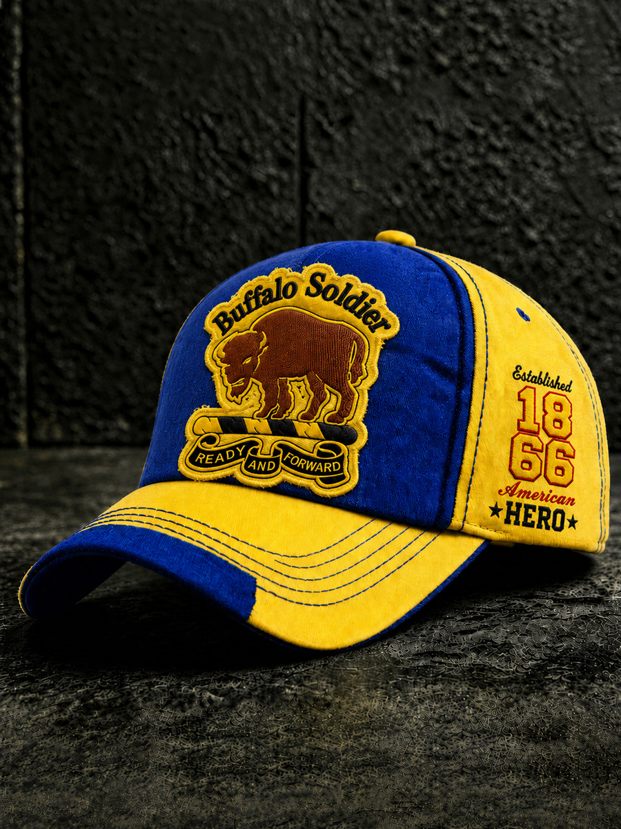 Retro Buffalo Soldier Art Print Casual Cap