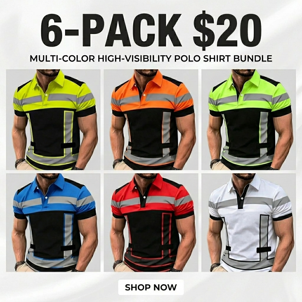 🎉Men's Reflective 3D Print Polo Shirt