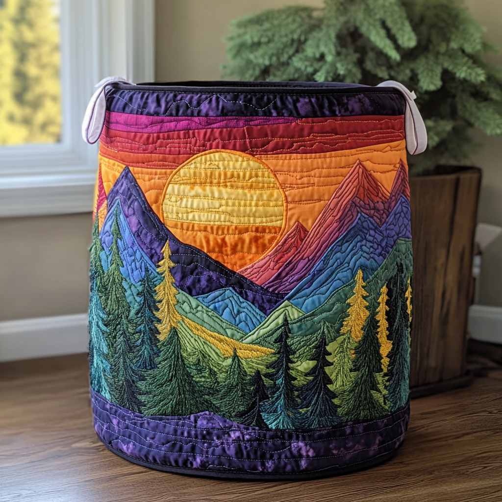 Forest Quilted Laundry Basket