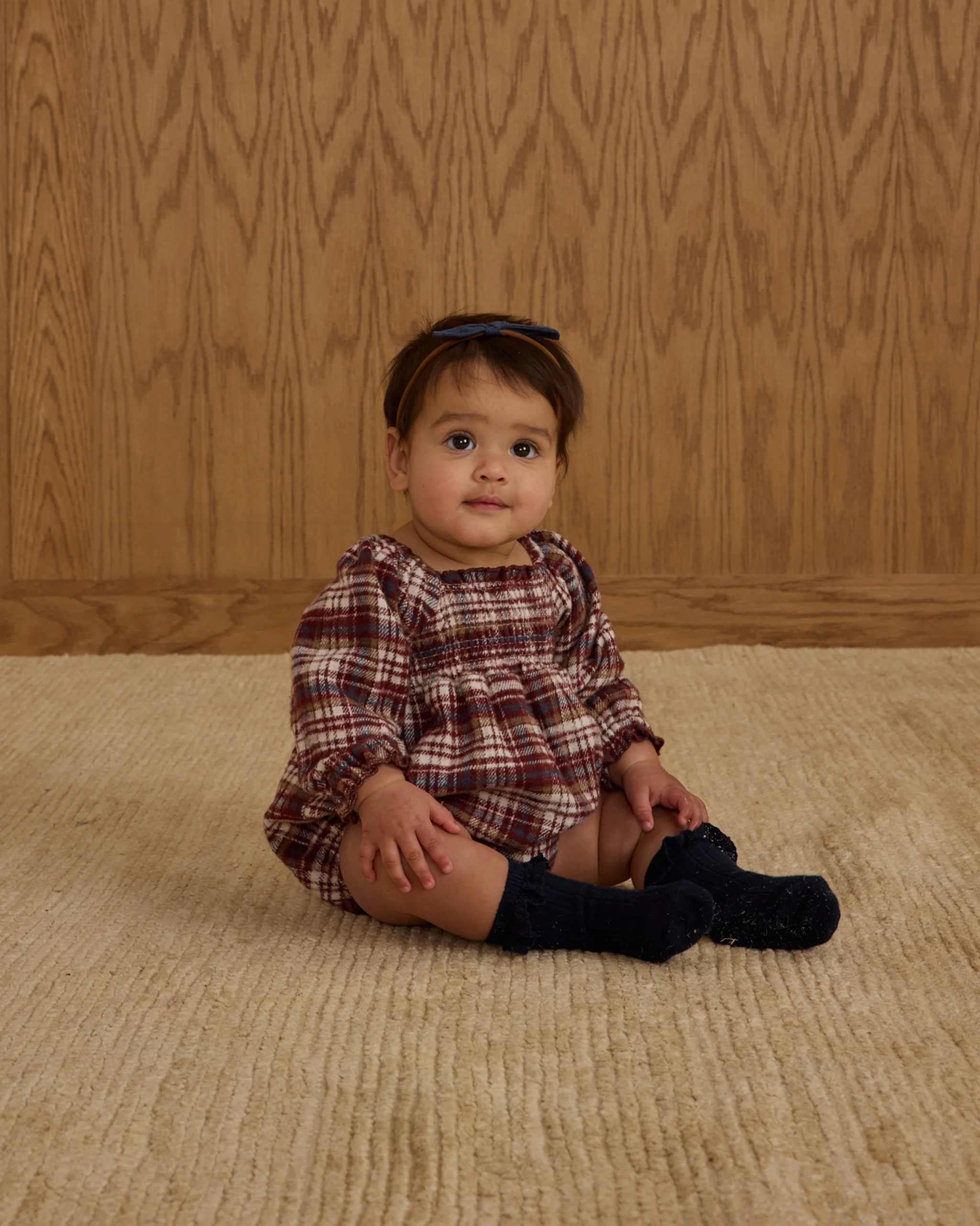 Adelaide Romper || Burgundy Plaid