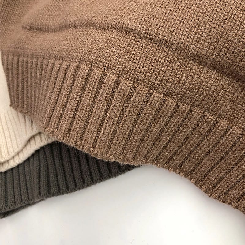 Toddler Solid Color Hooded Knitted Pocket Sweater