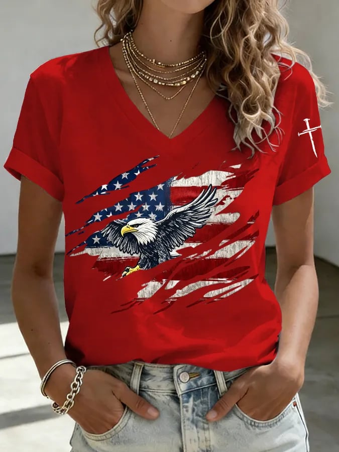 Women's USA 250th Anniversary Print Casual T-shirt