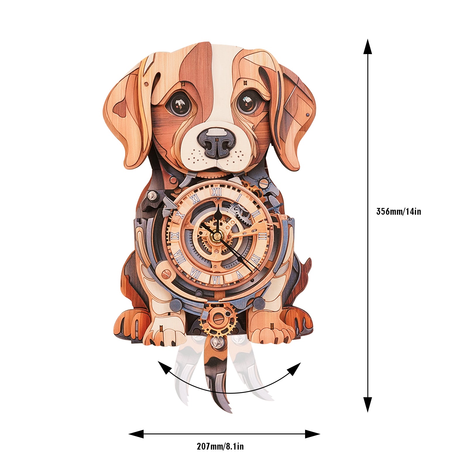 Cute Beagle DIY Wooden Clock , 3D Puzzle Craft Kit