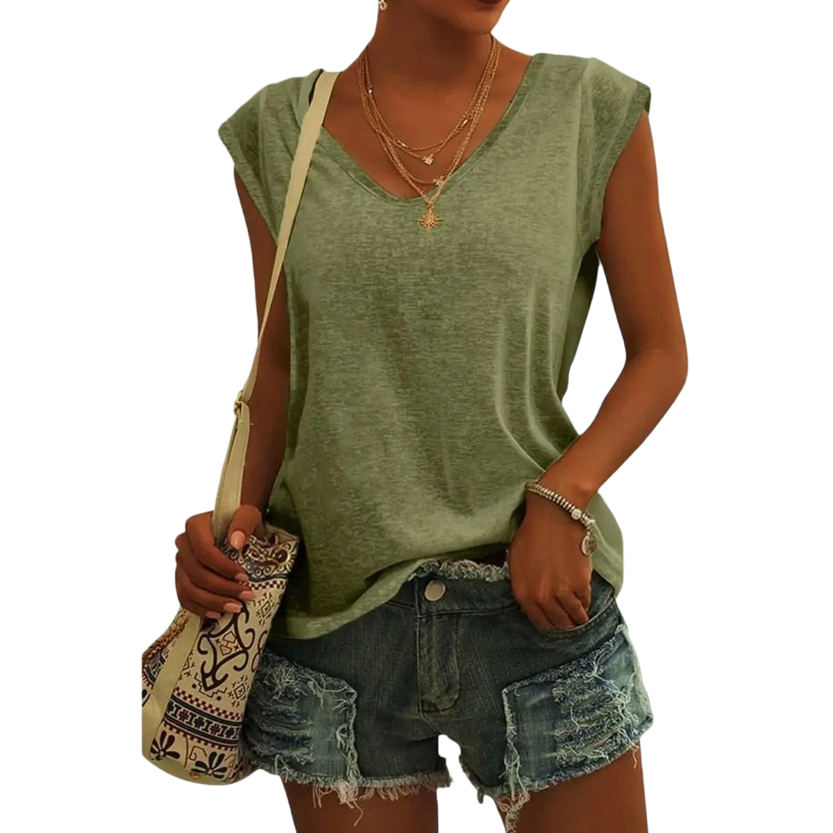 Womens Cap Sleeve Tops V Neck Loose Fit Tshirts Spring Summer Casual Basic Tees