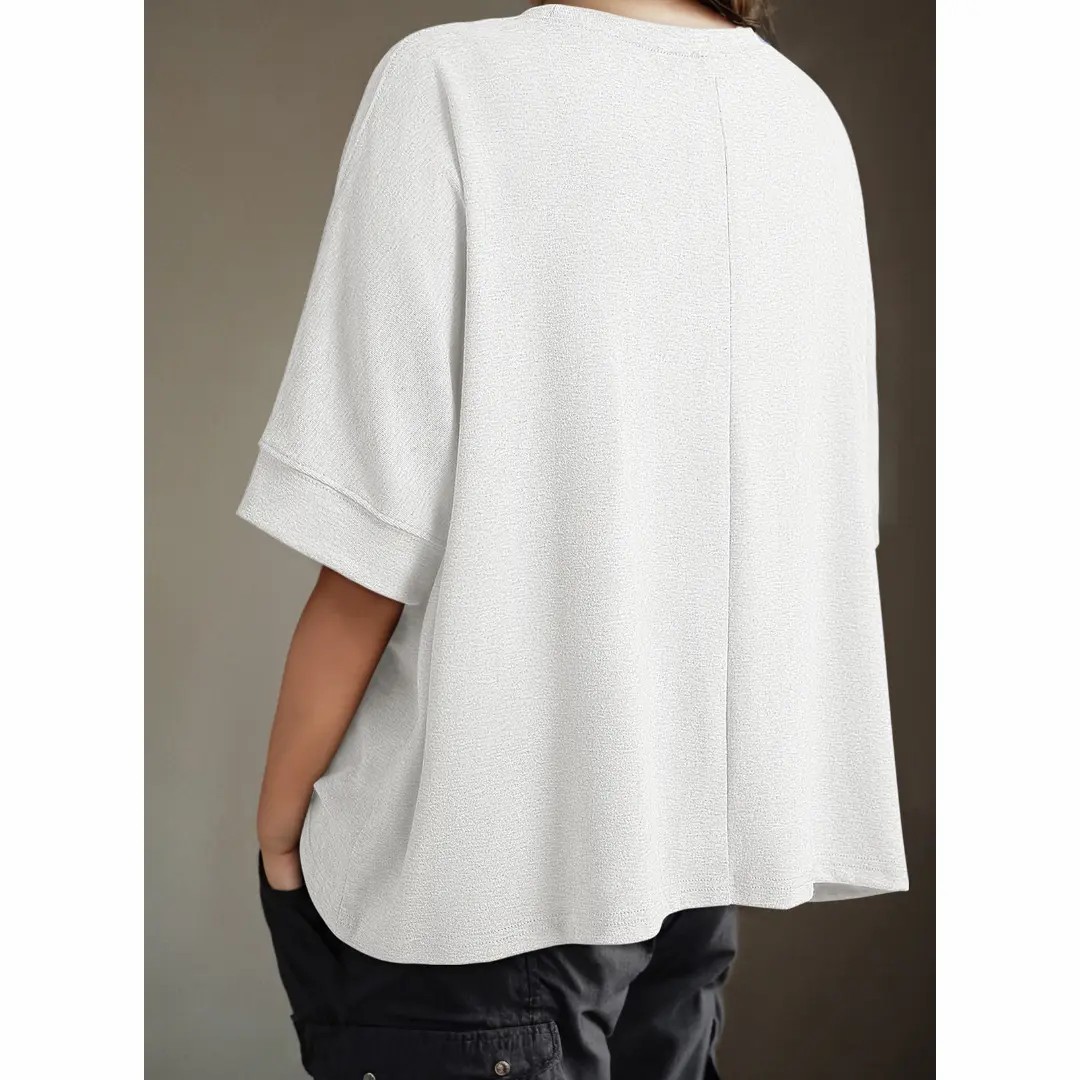 Women's Oversized Basic Tee – Soft Breathable Short Sleeve T-Shirt