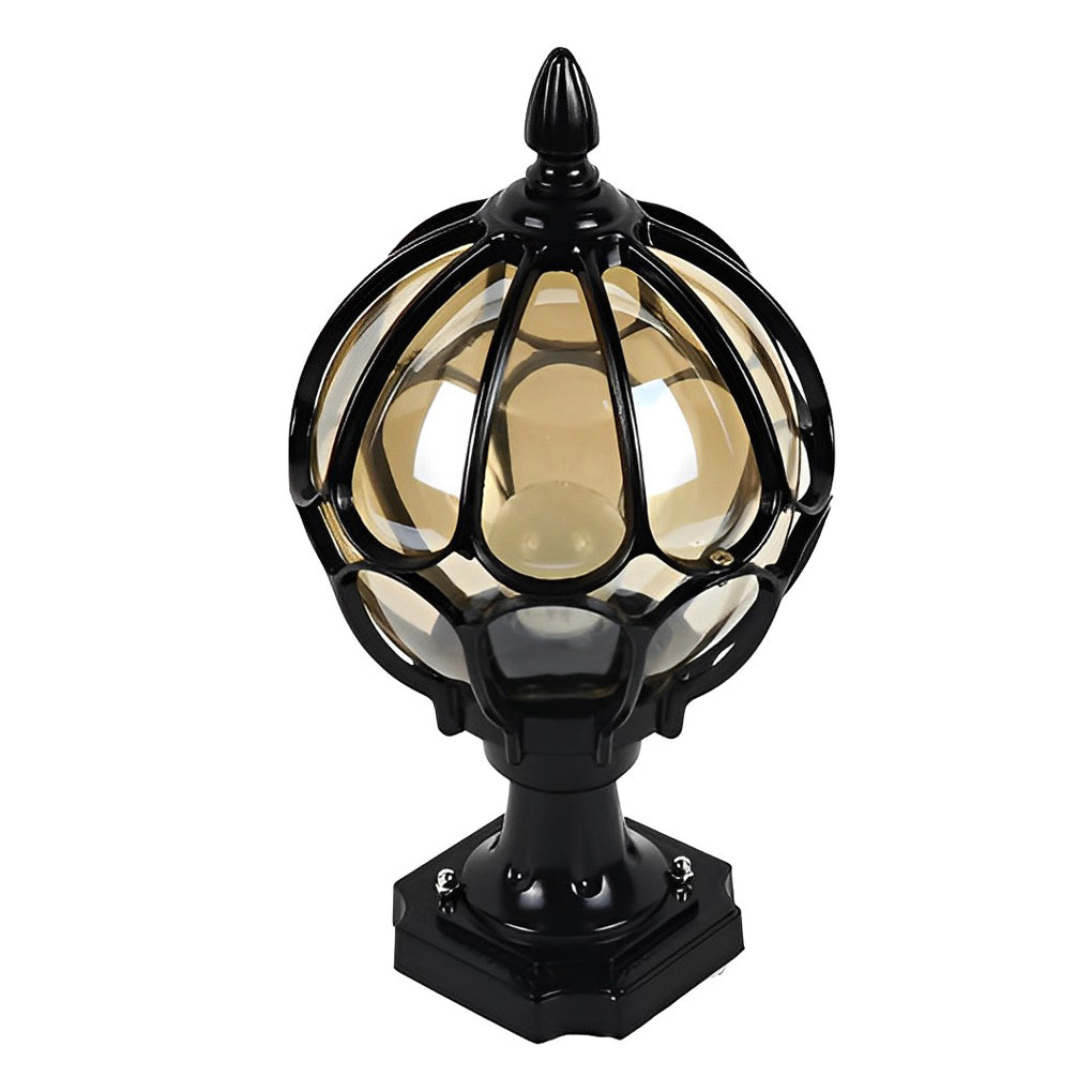 Vintage Ball Waterproof Aluminum European Outdoor Fence Post Lights