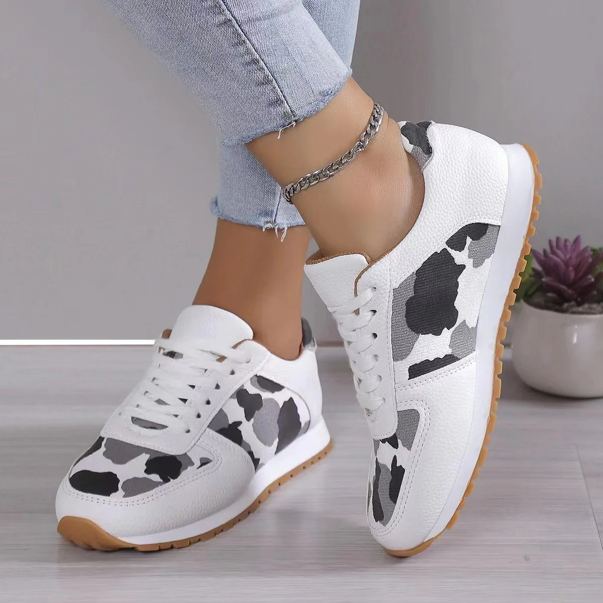 Tied Printed PU Leather Athletic (multiple color options)