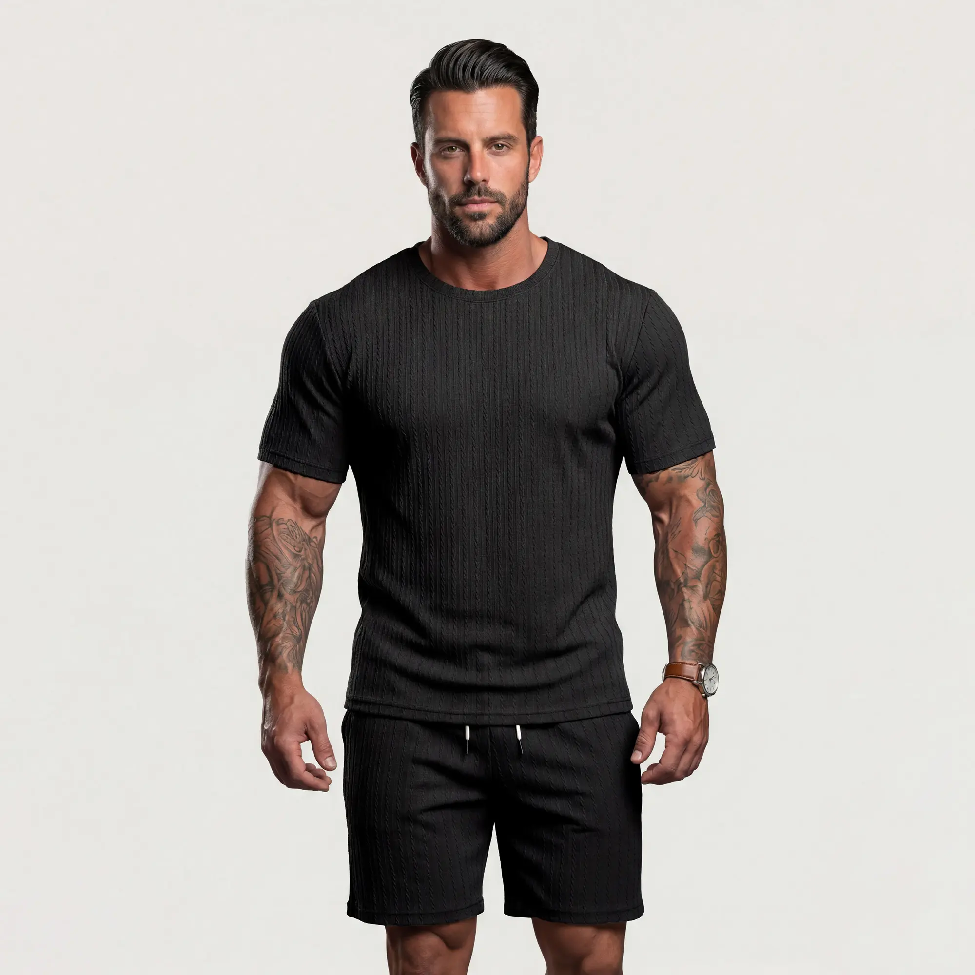 🌴 Men's Textured 2-Piece Summer Lounge Set