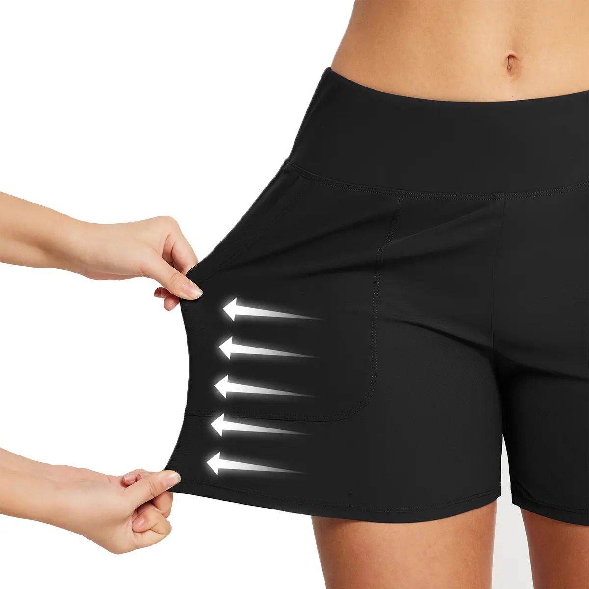 ✨ Women’s High-Waisted Quick-Dry Board Shorts with Pockets