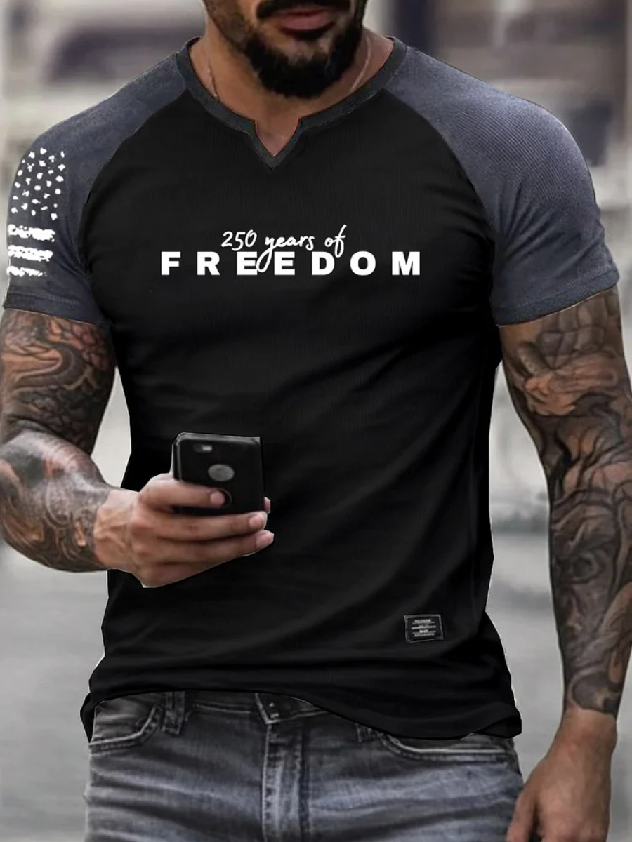 Men's Retro Patriotic Pattern Printed T-Shirt