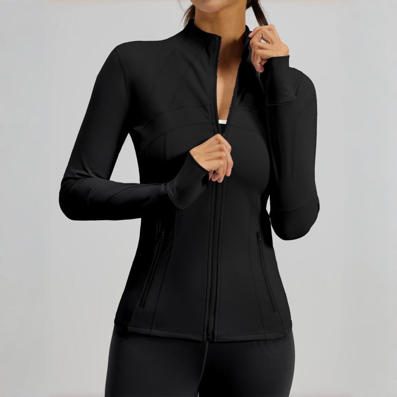 Women’s Soft Blue Full Zip Athletic Jacket – Slim Fit Activewear