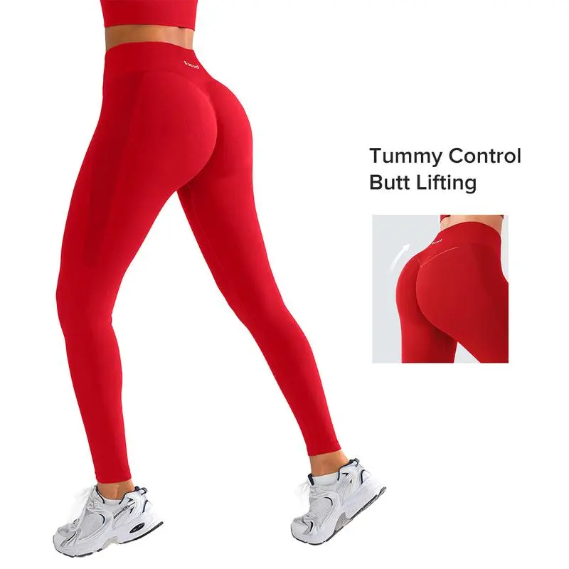 Seamless High-Waisted Yoga Pants & Seamless Cross-Back Sports Bra