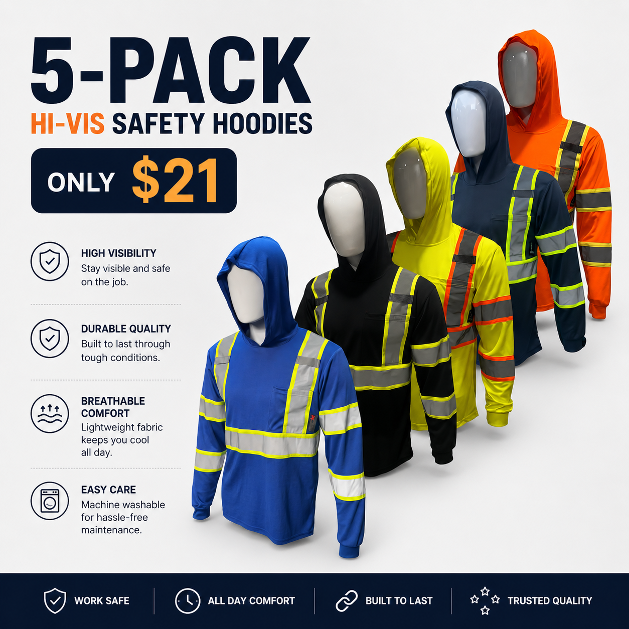 5-Pack High Visibility Hoodie
