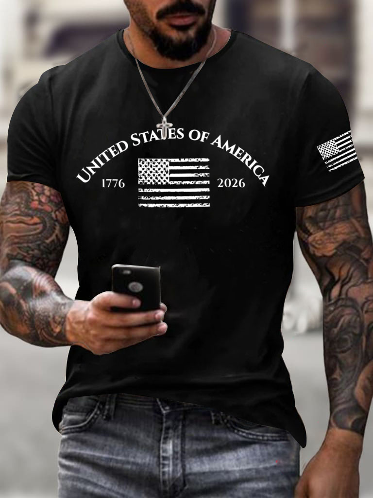 Men'S United States of America 1776-2026 American Flag T-Shirt