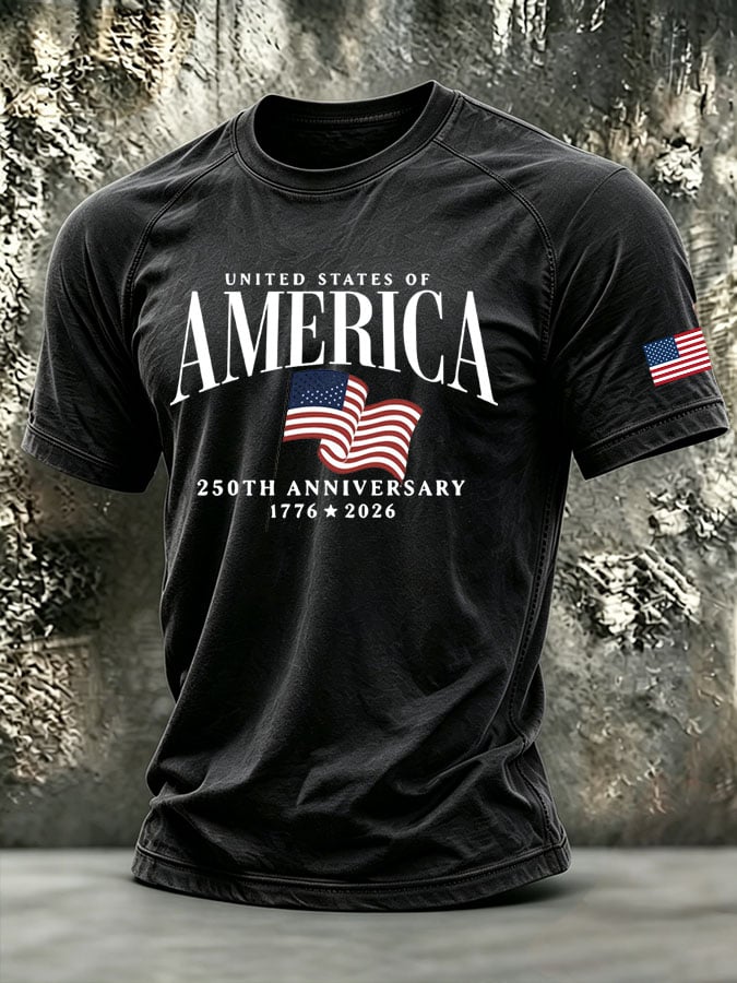 Men's Retro Print Short-Sleeve T-Shirt