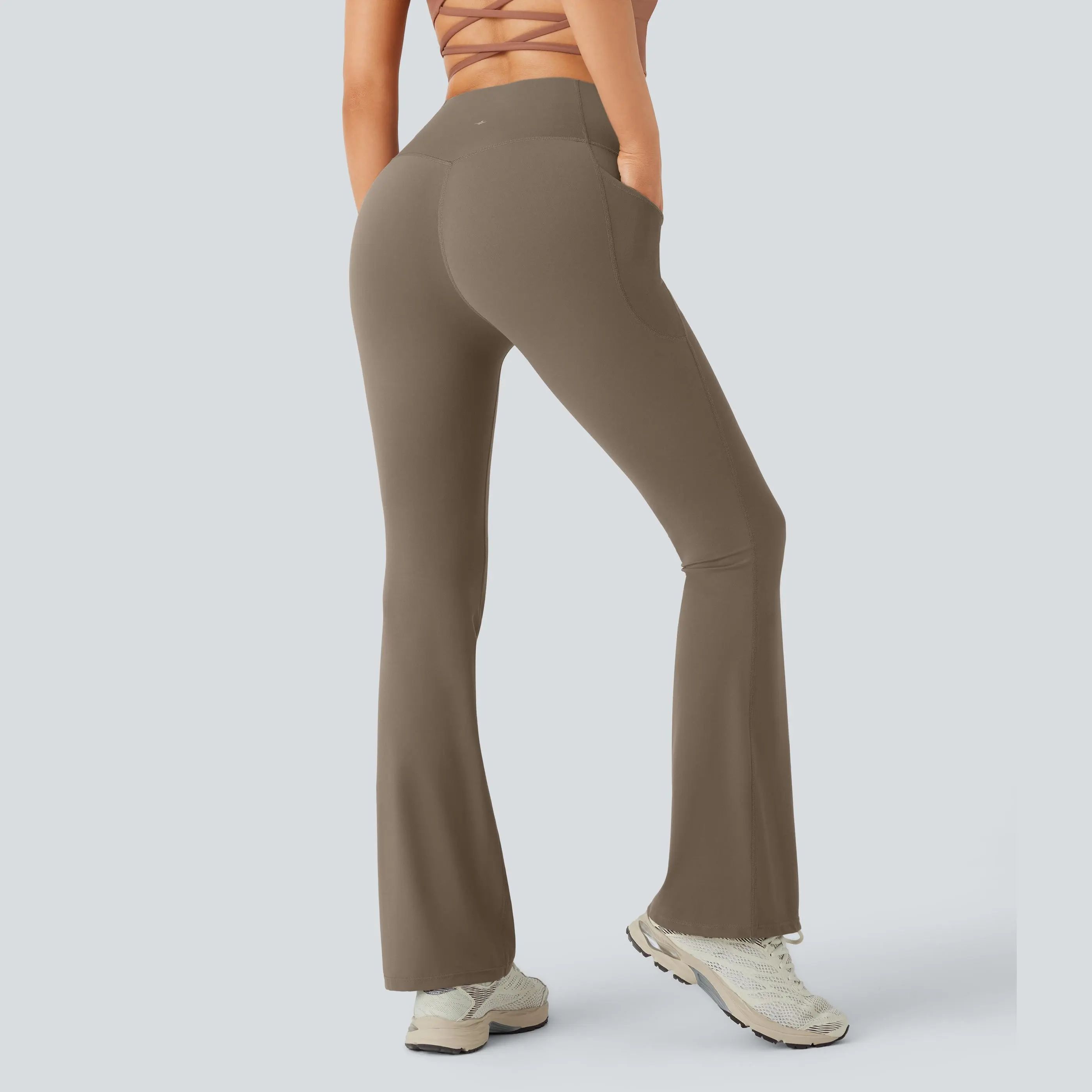 UltraSculpt High Waisted Tummy Control Pocket Shaping Yoga Bootcut Leggings
