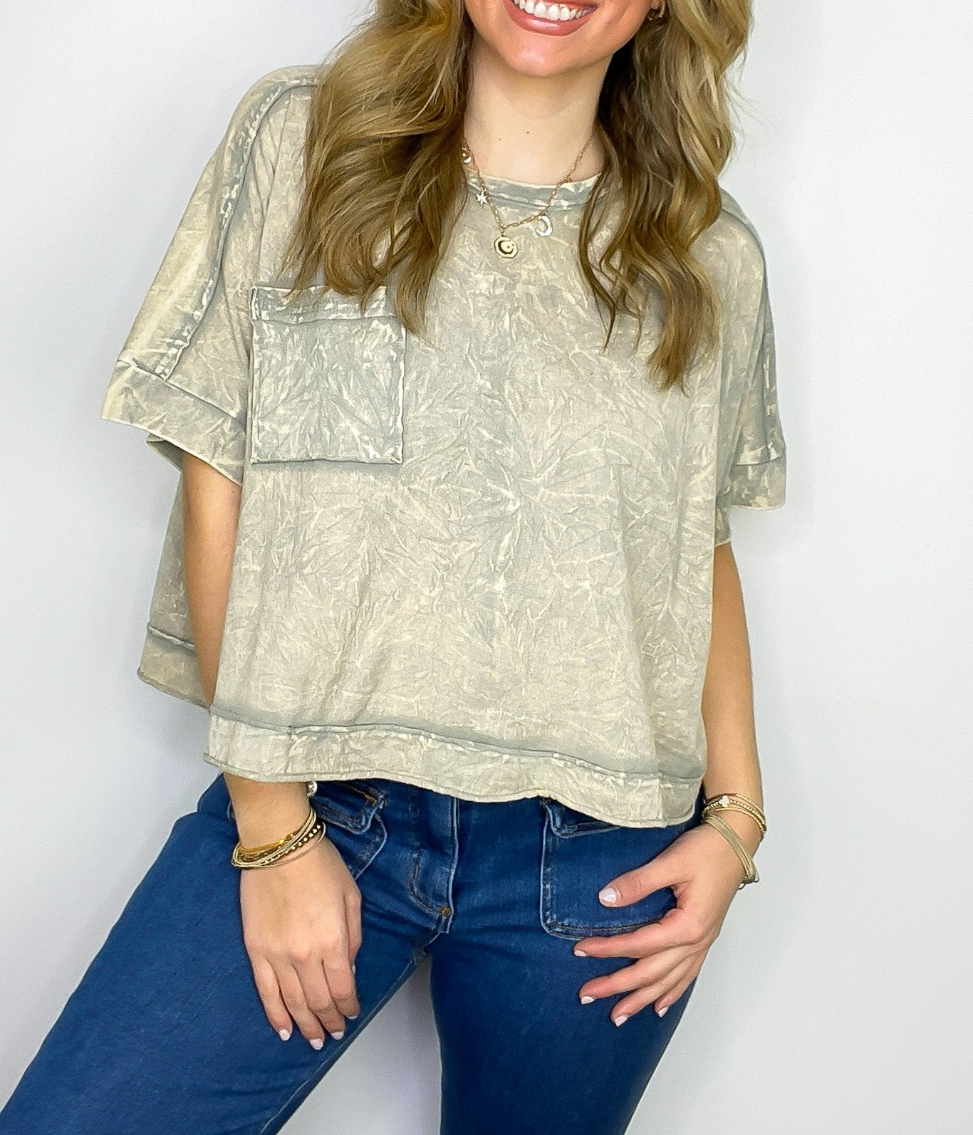 Vivid Aura Mineral Wash Oversized Tee