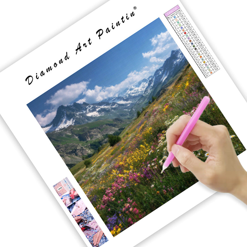 Alpine Meadow Wildflowers - Diamond Painting